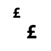 £ signs in different thickness and sizes