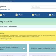 Planning process page of the West Northamptonshire Council